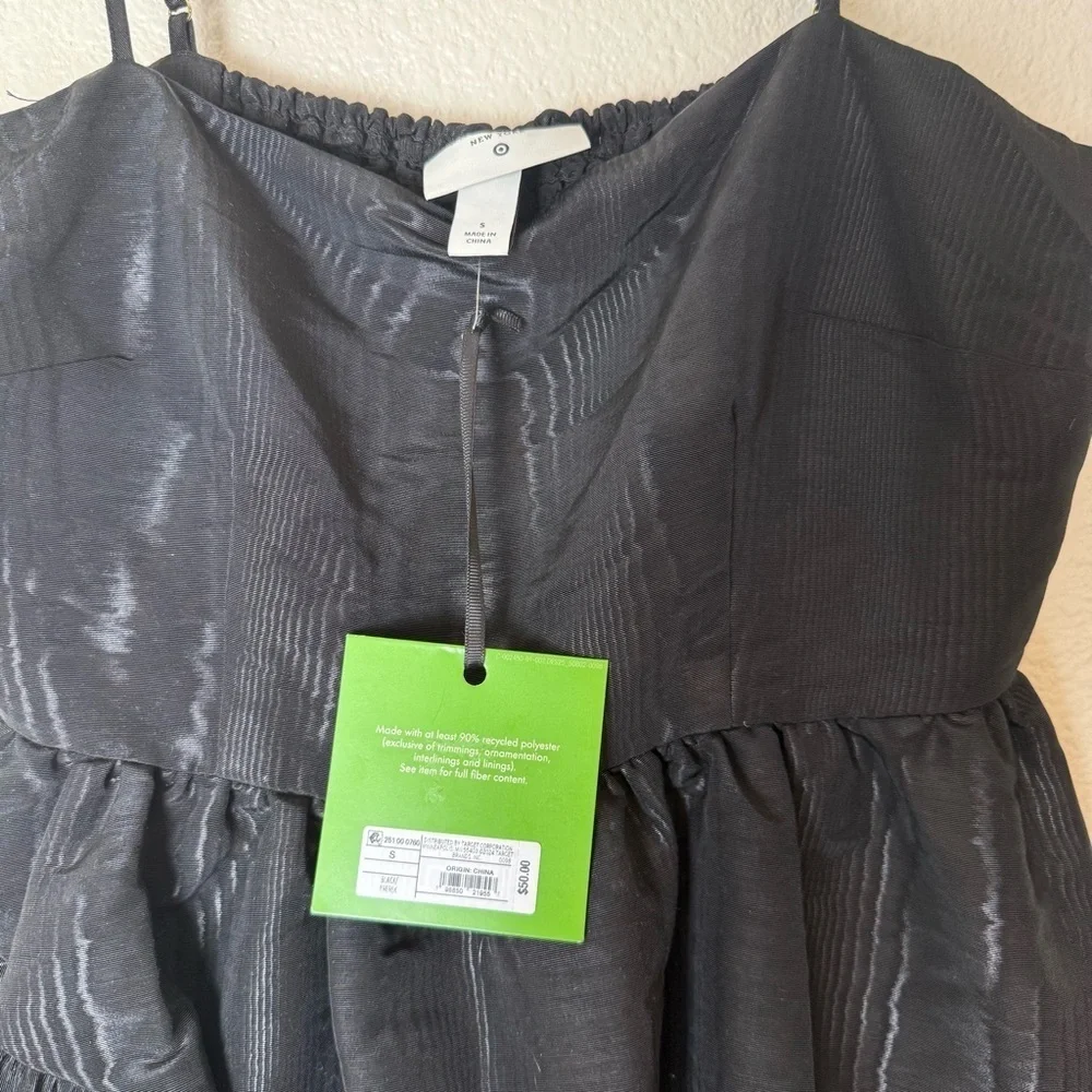 New Kate Spade x Target Tiered Ruffle Midi Tank Top Dress Size S/M Black